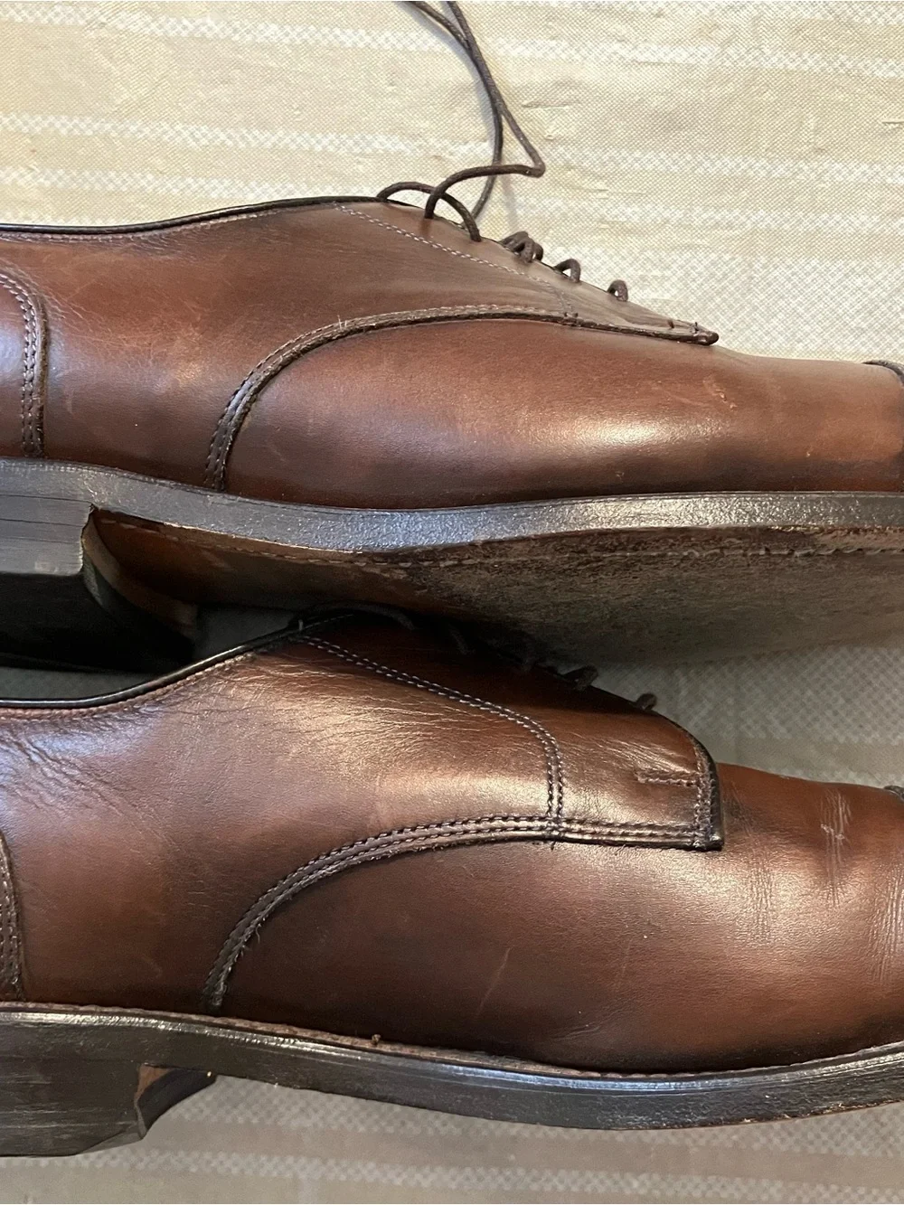 Allen Edmonds Brown Leather Cap-Toe Derbys